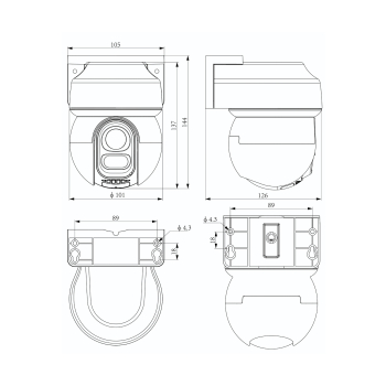 KAMERA IP OBROTOWA ZEWNĘTRZNA TC-H333D 9DB-4 Wi-Fi, - 3 Mpx 4 mm TIANDY